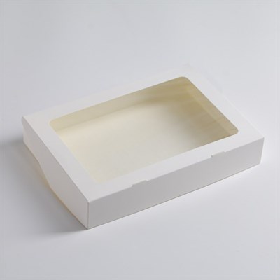 Коробка складная, с окном, белая, 28 х 20 х 5 см - фото 1224229