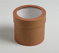 Коробка круглая с PVC-окном, крафт 15 х 18 см