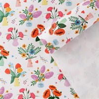 Бумага упаковочная глянцевая «Вазы в цветах», 70 × 100 см