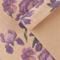 Бумага упаковочная крафтовая «Ирисы», 50 × 70 см