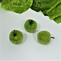 Яблоко сахарное 3х3см пенопласт тёмно-зеленое
