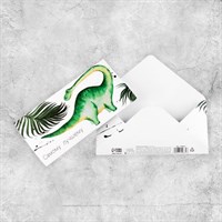 Конверт для денег на акварельном картоне «Динозавр», 16,5 × 8 см