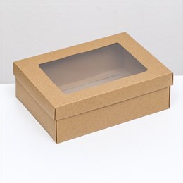 Коробка-складная крышка-дно с окном 21х15х7 см