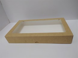 Коробка крафт с окном  26х15х40 см