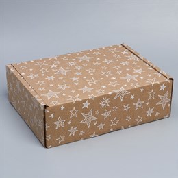 Коробка сборная «Звёзды», бурый, 27 х 21 х 9 см